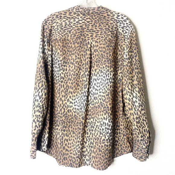 Chico's Modal Cheetah Print Button Up Long Sleeve Animal Print Tan Women’s Sz XL - Picture 2 of 12